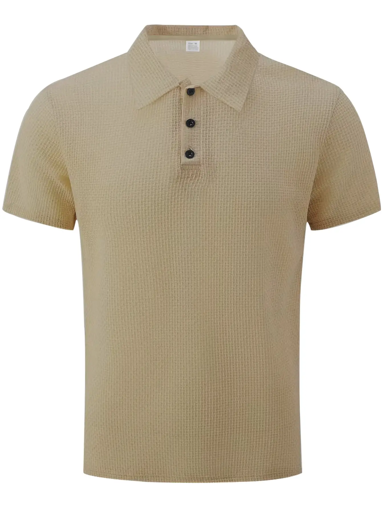 Men Black Polo Shirt Short Sleeve Lapel Button — feature 10