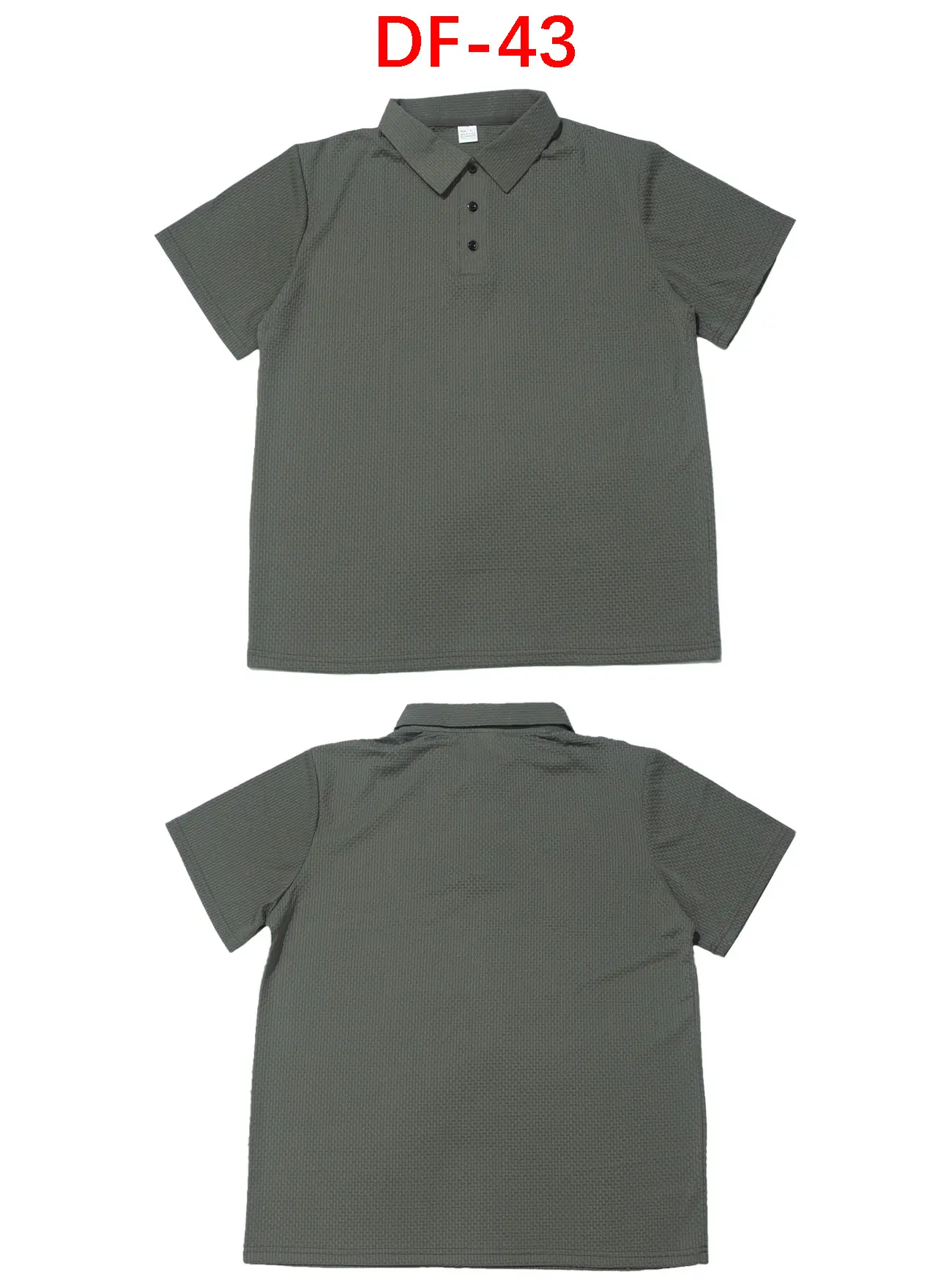 Men Black Polo Shirt Short Sleeve Lapel Button — feature 7