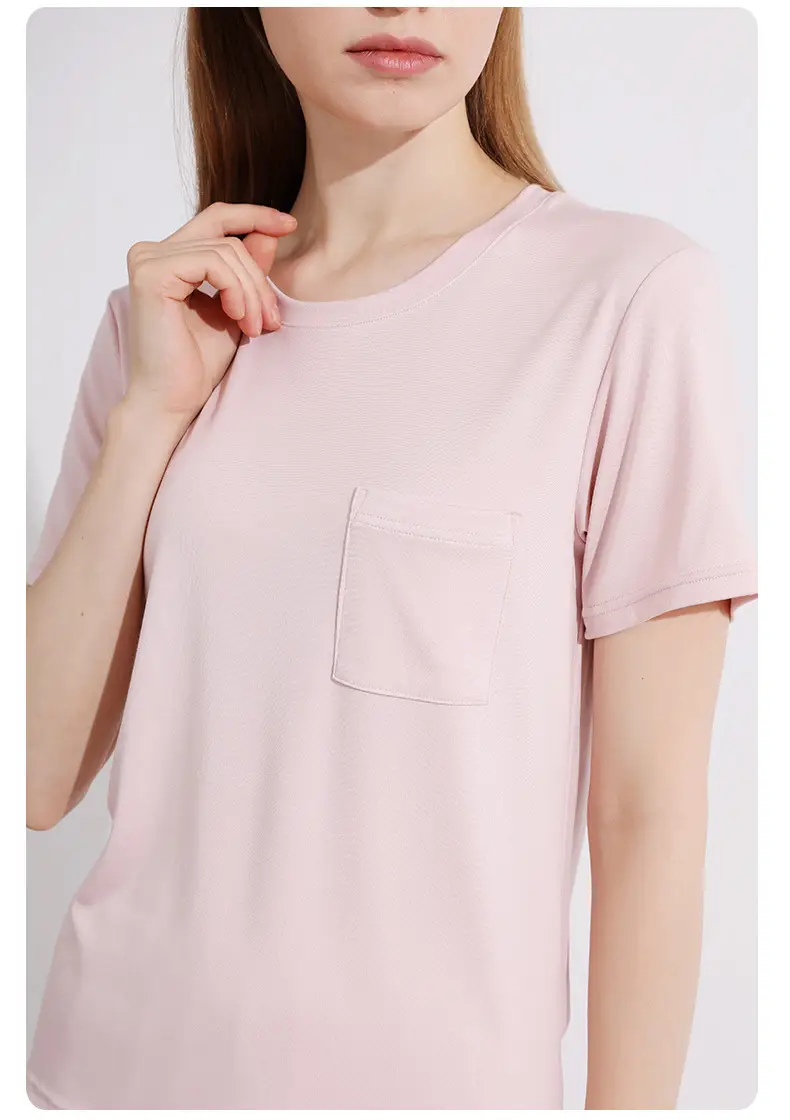 Summer Thin Women's 80S Lenzing Modal Home Clothes Round Neck Loose Short-Sleeved Shorts Antibacterial Suit — feature 30