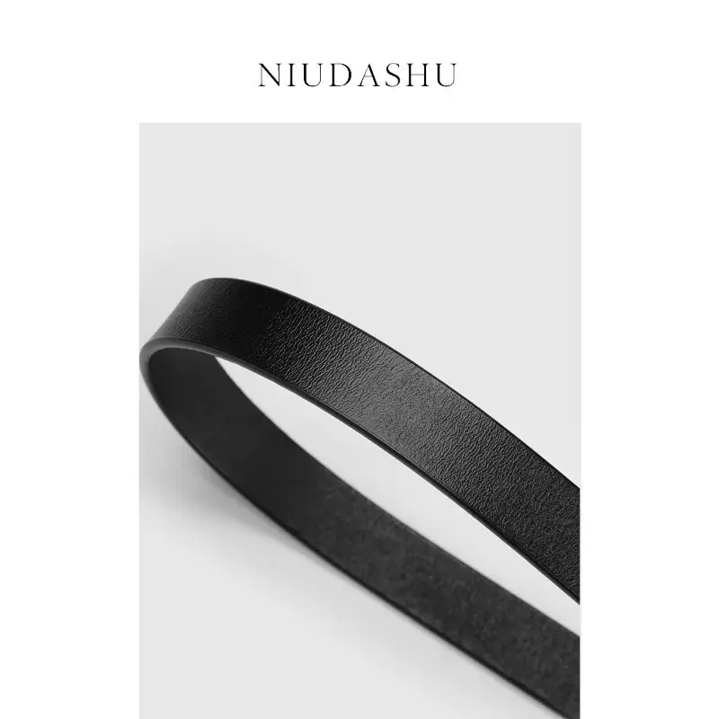 Women's Black Leather Belt with Silver Buckle - Image 5