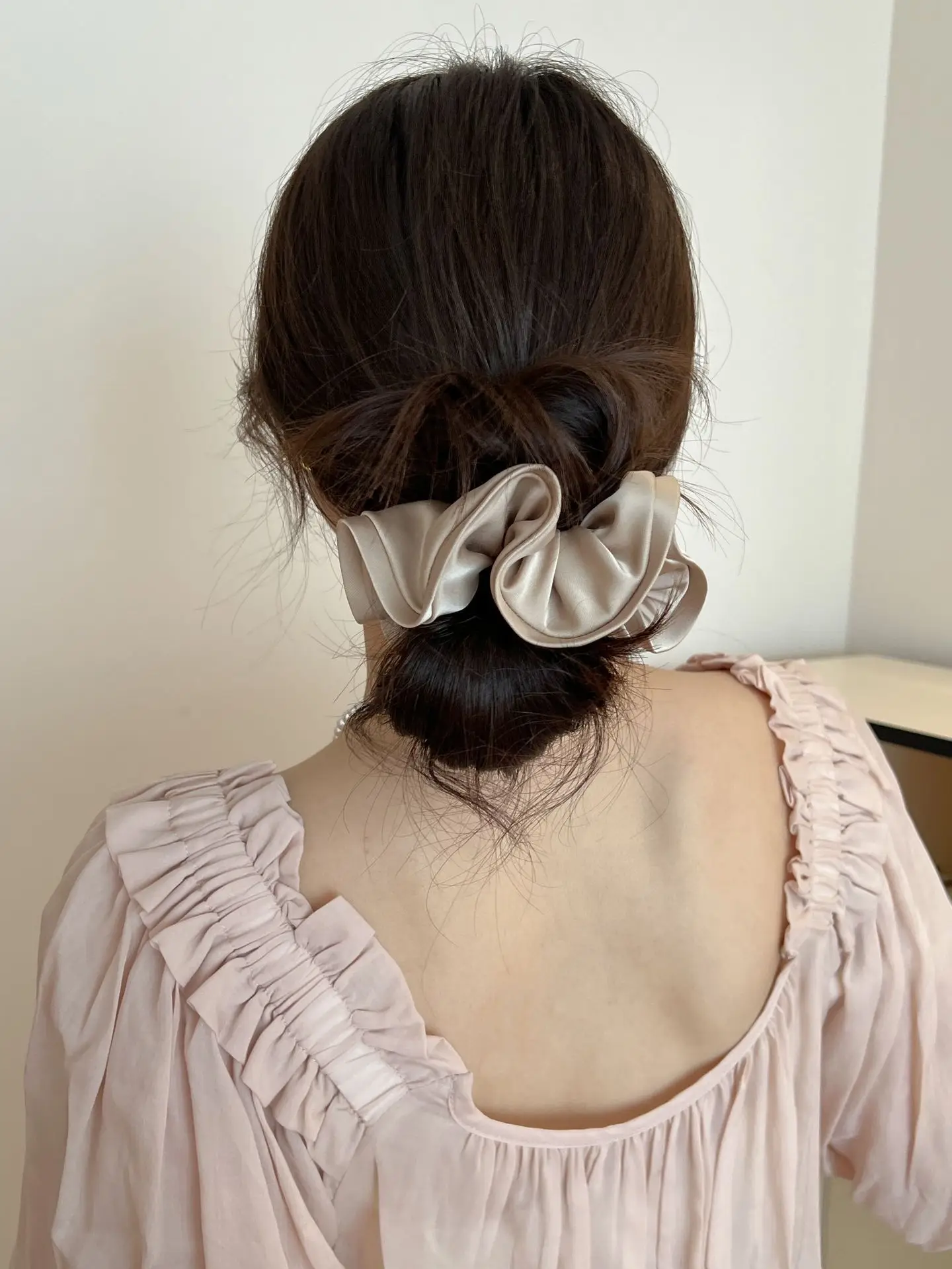 Black Satin French Hair Ring for Women — feature 17