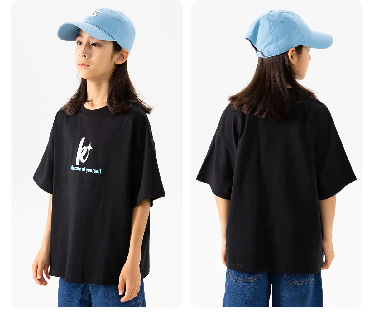 Kids Skateboard Wear Black T-Shirt Blue Shorts Large — feature 20