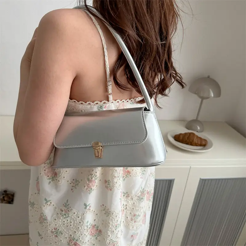 Pink French Niche Textile Shoulder Bag for Women