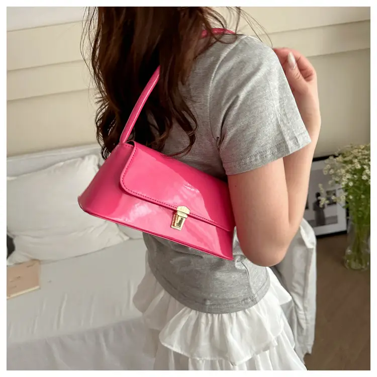 Pink French Niche Textile Shoulder Bag for Women — feature 17