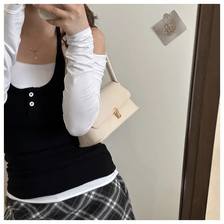 Pink French Niche Textile Shoulder Bag for Women — feature 26