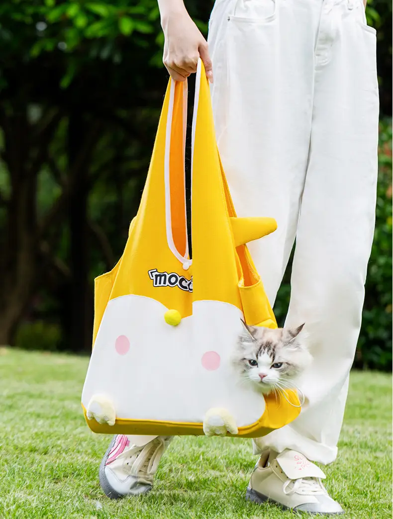 Yellow Canvas Cat Bag 15L Spring Summer Portable — feature 15