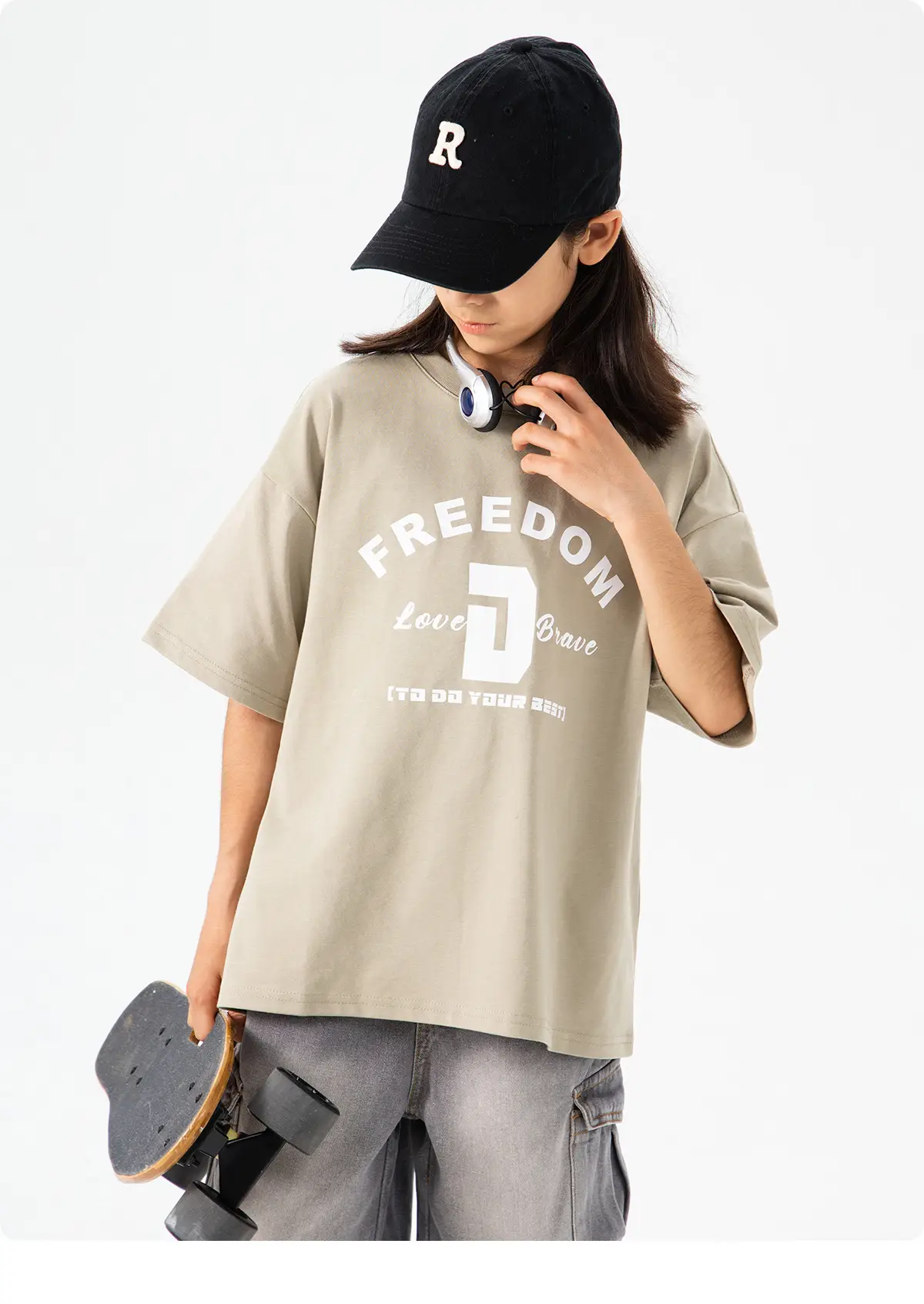 Free Freedom Print T-Shirt for Girls Boys Large — feature 18