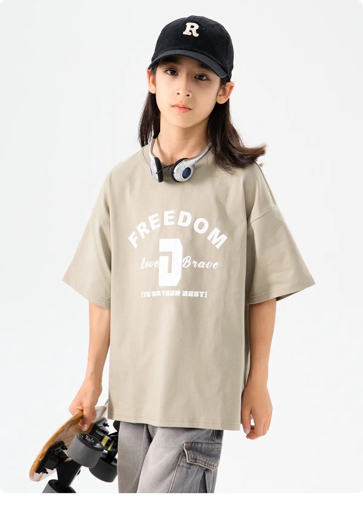 Free Freedom Print T-Shirt for Girls Boys Large — feature 19