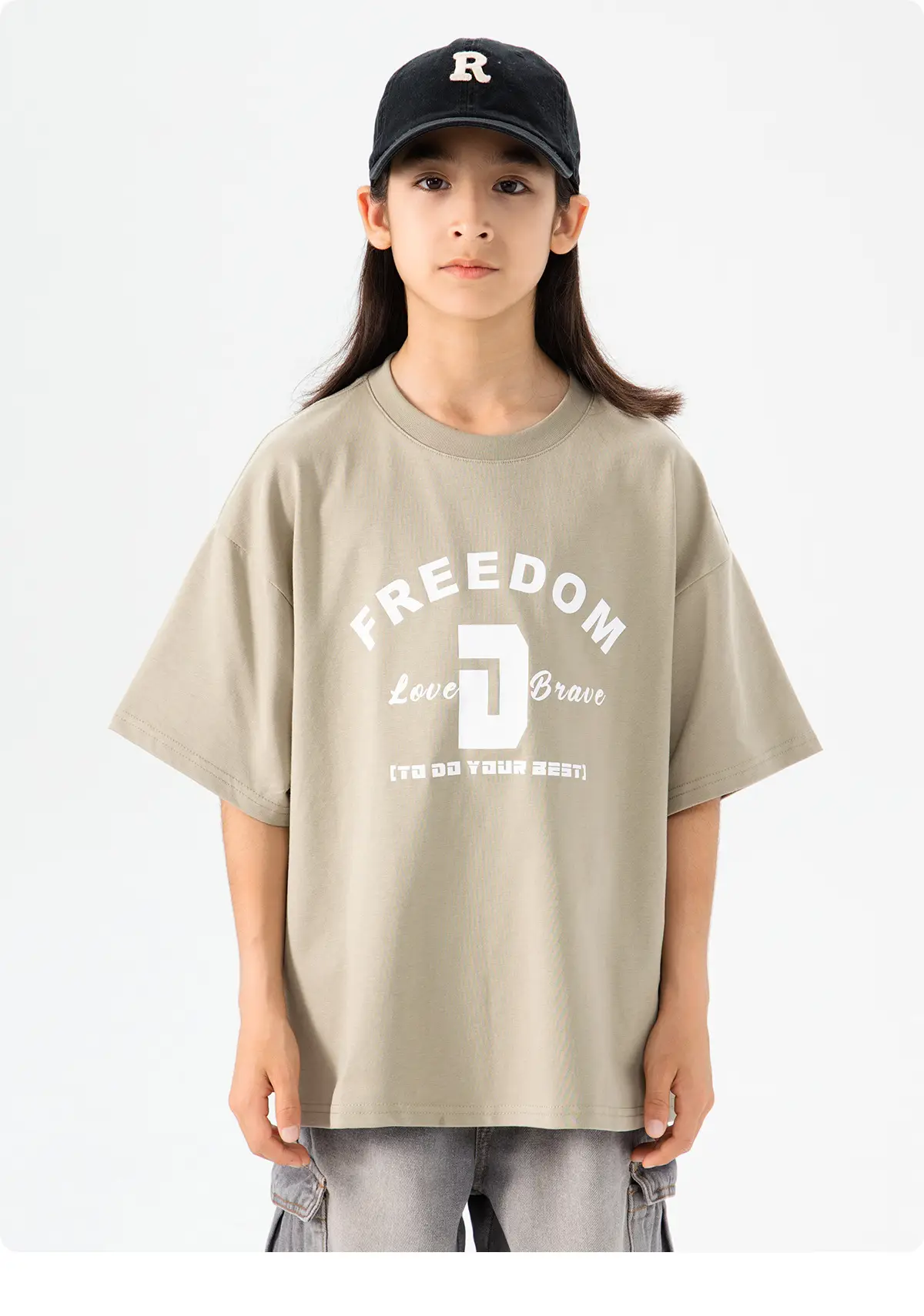 Free Freedom Print T-Shirt for Girls Boys Large — feature 20