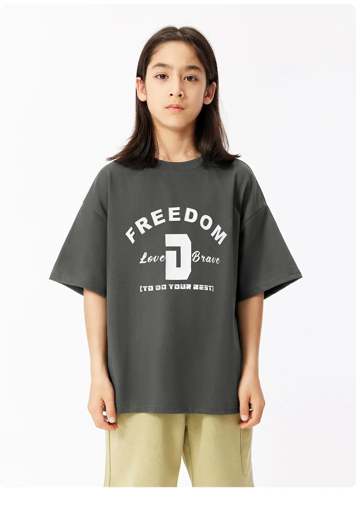 Free Freedom Print T-Shirt for Girls Boys Large — feature 28