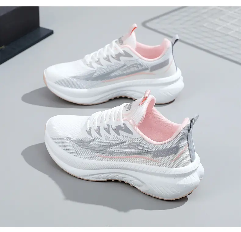 Foreign Trade Wholesale Women's Shoes, Fashionable Autumn Style Fly-Knit Shoes, Thick-Soled Height-Increasing Simple Breathable Women's Sports Shoes — feature 31