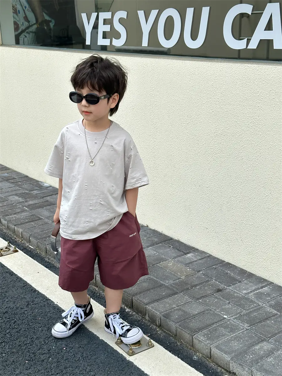 Boys T-Shirt Summer Korean Style Kids Ripped Top 2025 — feature 20