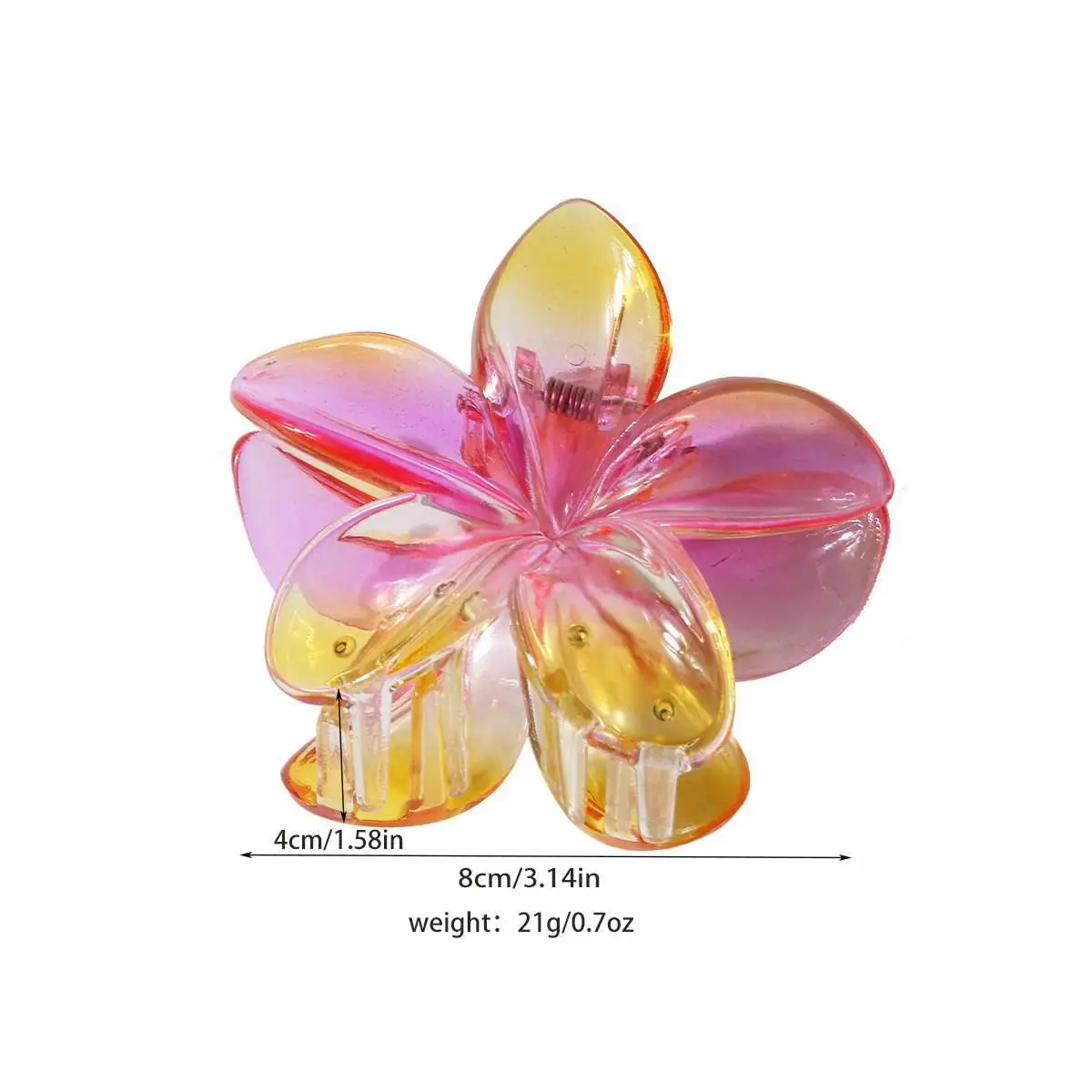 Egg Flower Hairpin Pink Green Gradient Clip - Image 10