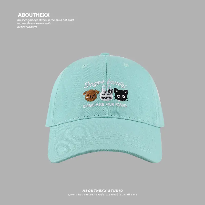 Sweet Girl Korean Embroidered Baseball Cap Mint - Image 2