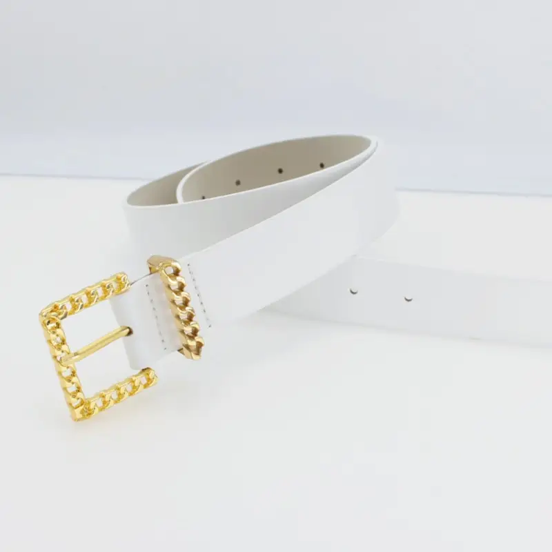 Women's European & American Pin Buckle Belt with Gold Chain - Image 2