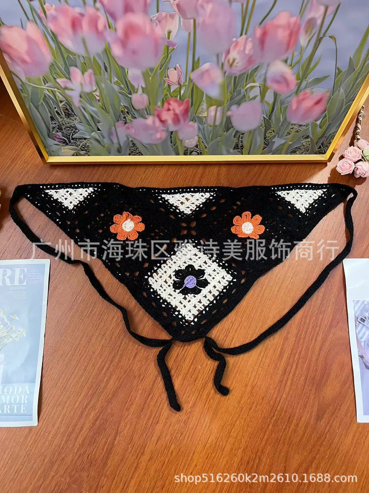 Women's French Knitted Triangle Towels Set of 5 - Image 120