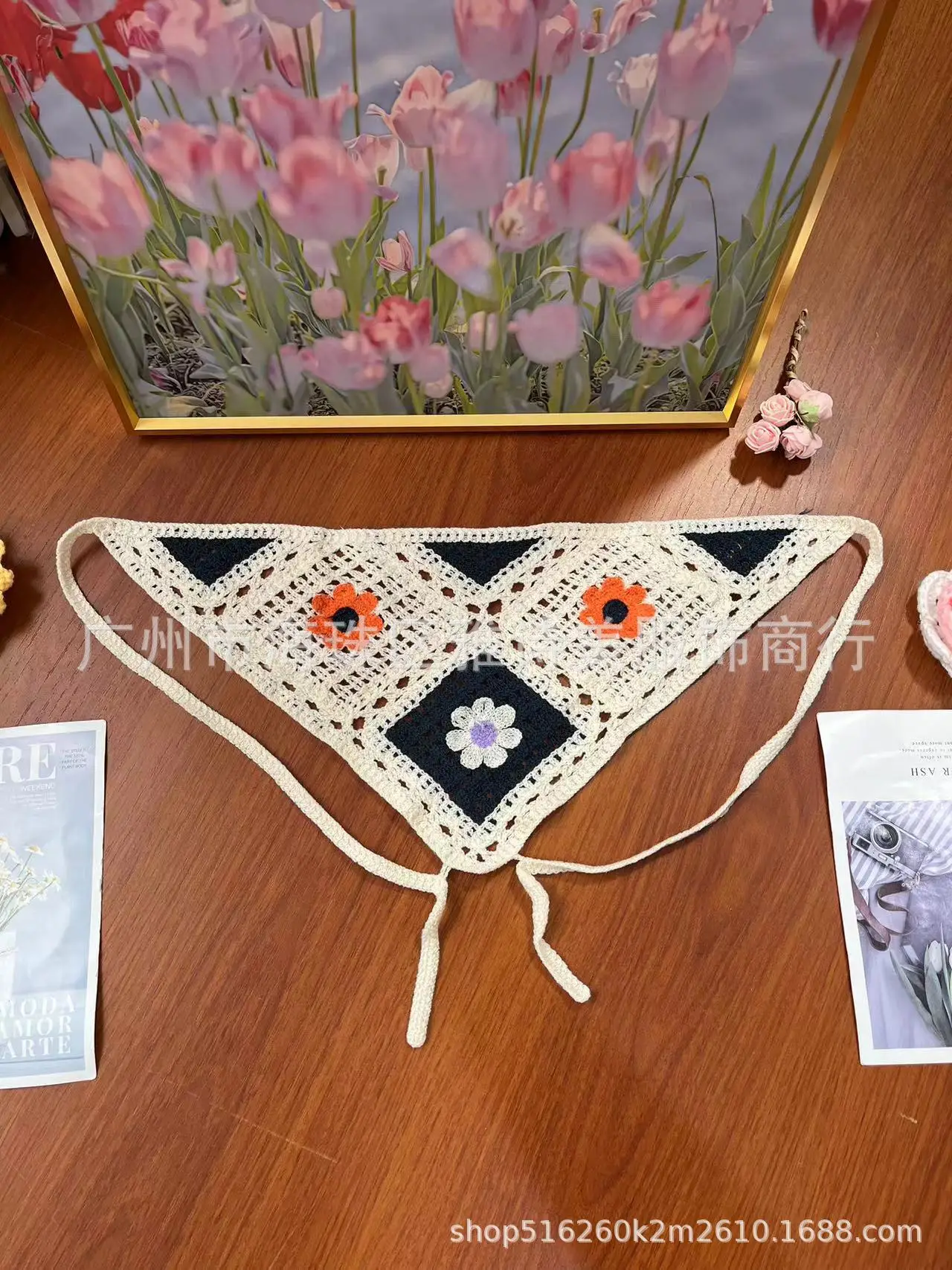 Women's French Knitted Triangle Towels Set of 5 - Image 121