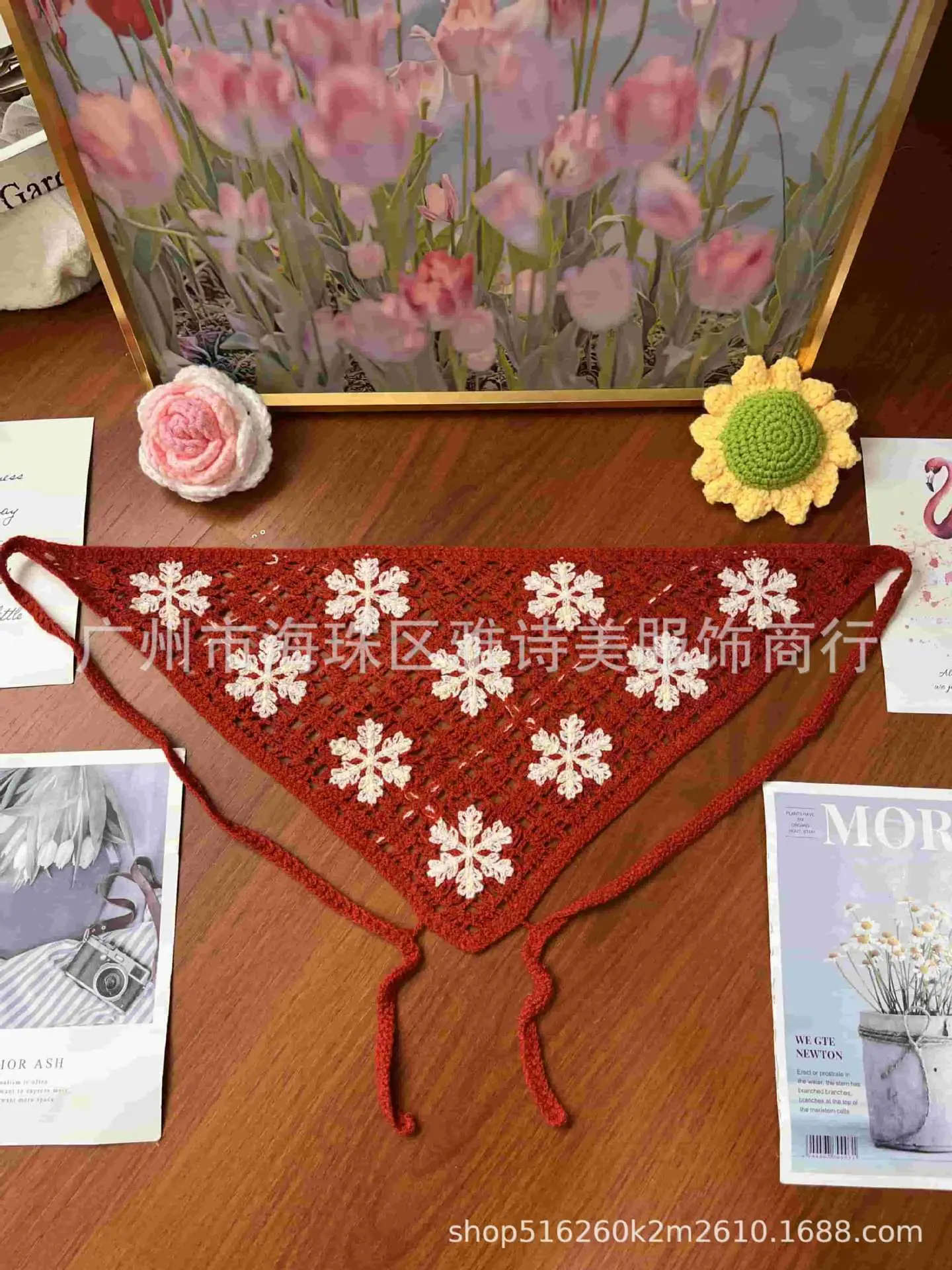 Women's French Knitted Triangle Towels Set of 5 - Image 147