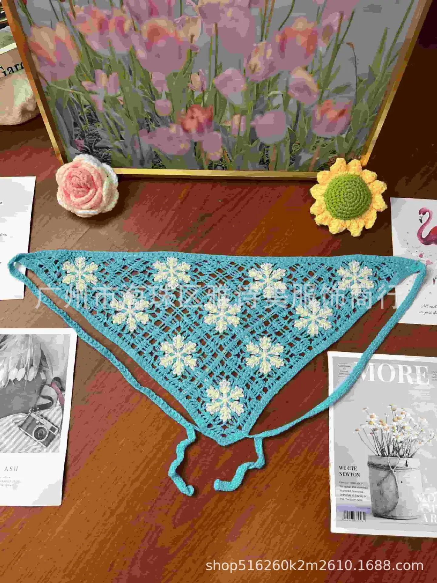 Women's French Knitted Triangle Towels Set of 5 - Image 152