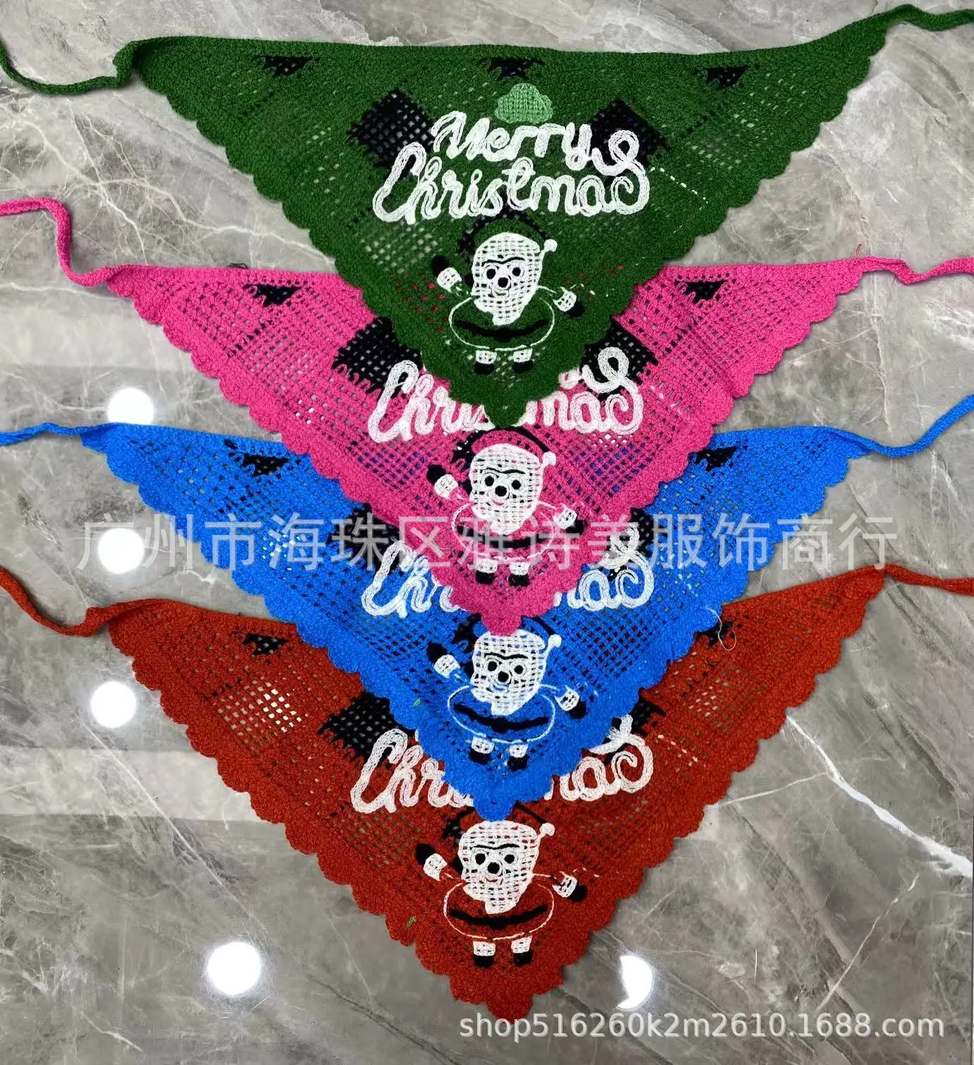 Women's French Knitted Triangle Towels Set of 5 - Image 155