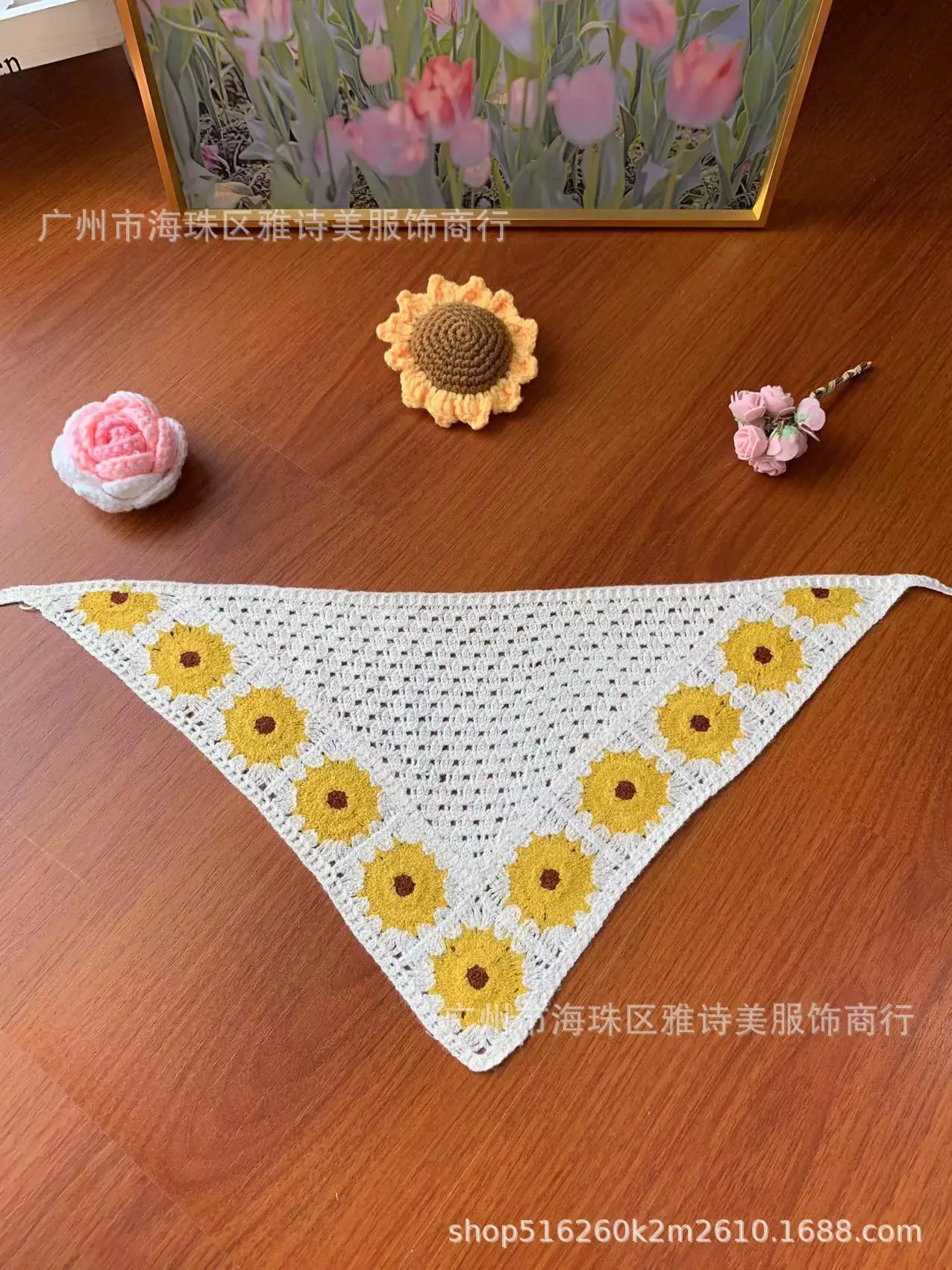Women's French Knitted Triangle Towels Set of 5 - Image 45