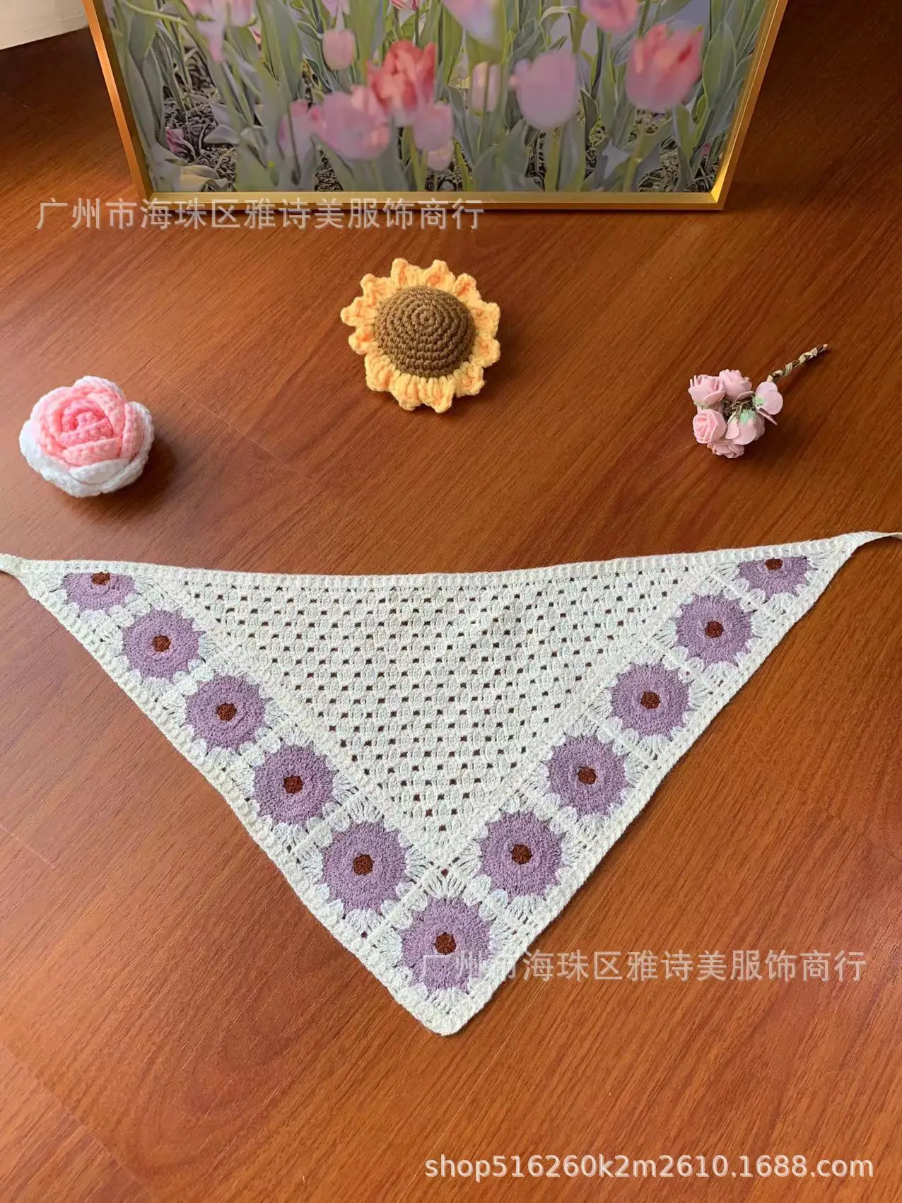 Women's French Knitted Triangle Towels Set of 5 - Image 48