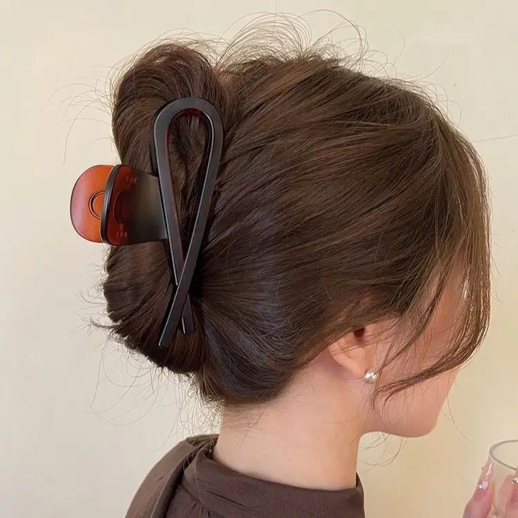 Retro Acrylic Shark Clip Women's Hairpin Back — feature 3