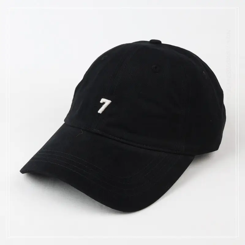 Men's Brown Number 7 Baseball Cap Wide Brim High Top — feature 5