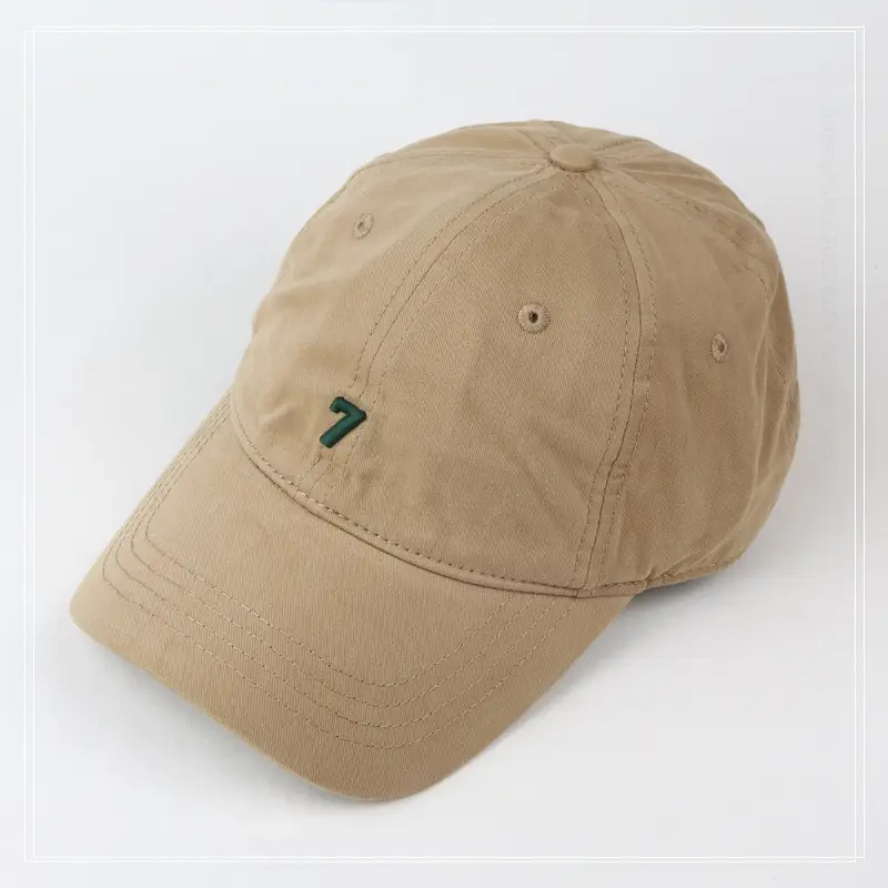 Men's Brown Number 7 Baseball Cap Wide Brim High Top — feature 8