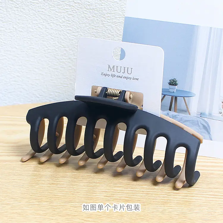 Two Color Matte Rubber Hair Clip for Back of Head - Image 5
