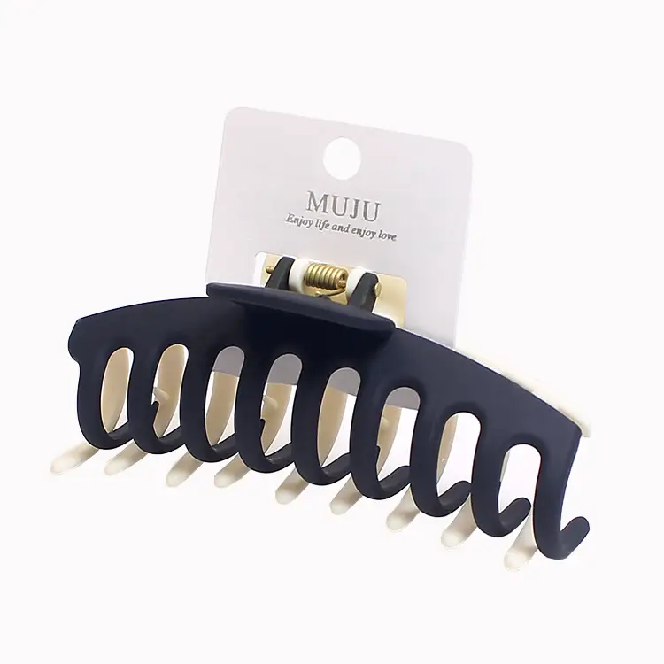 Two Color Matte Rubber Hair Clip for Back of Head - Image 8