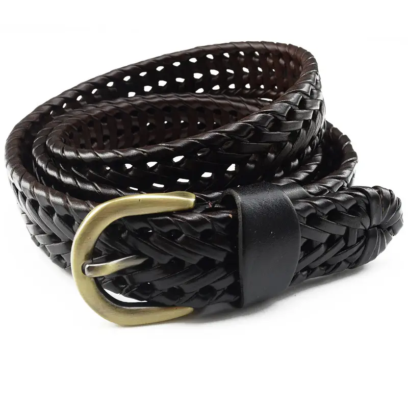 Men's Maroon Crocodile Belt with Gold Buckle - Image 6