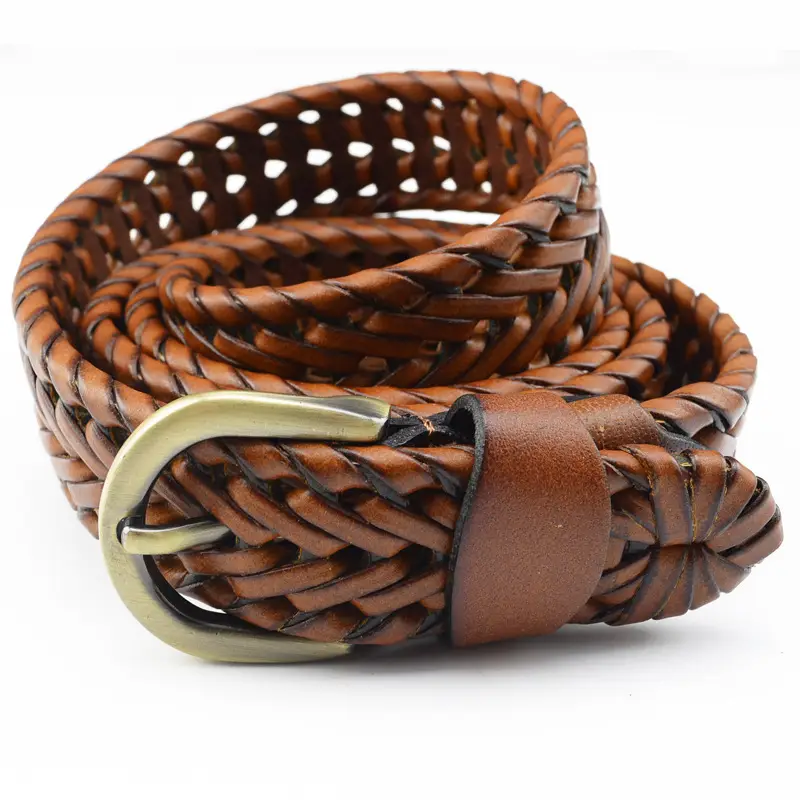 Men's Maroon Crocodile Belt with Gold Buckle - Image 11