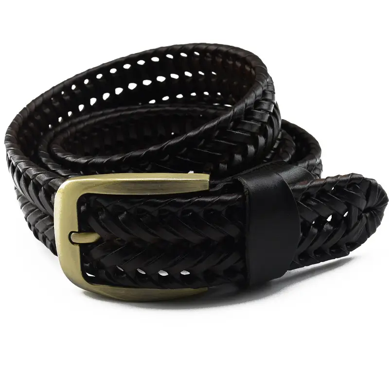 Men's Maroon Crocodile Belt with Gold Buckle - Image 2