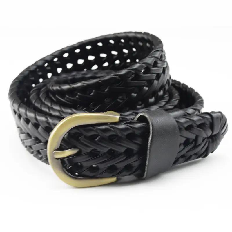 Men's Maroon Crocodile Belt with Gold Buckle - Image 4