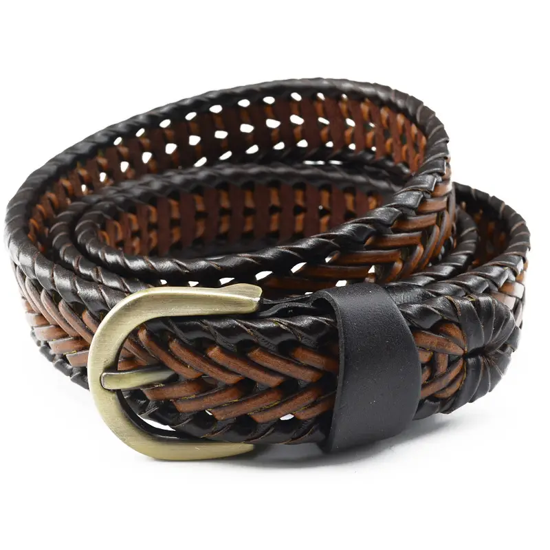 Men's Maroon Crocodile Belt with Gold Buckle - Image 7