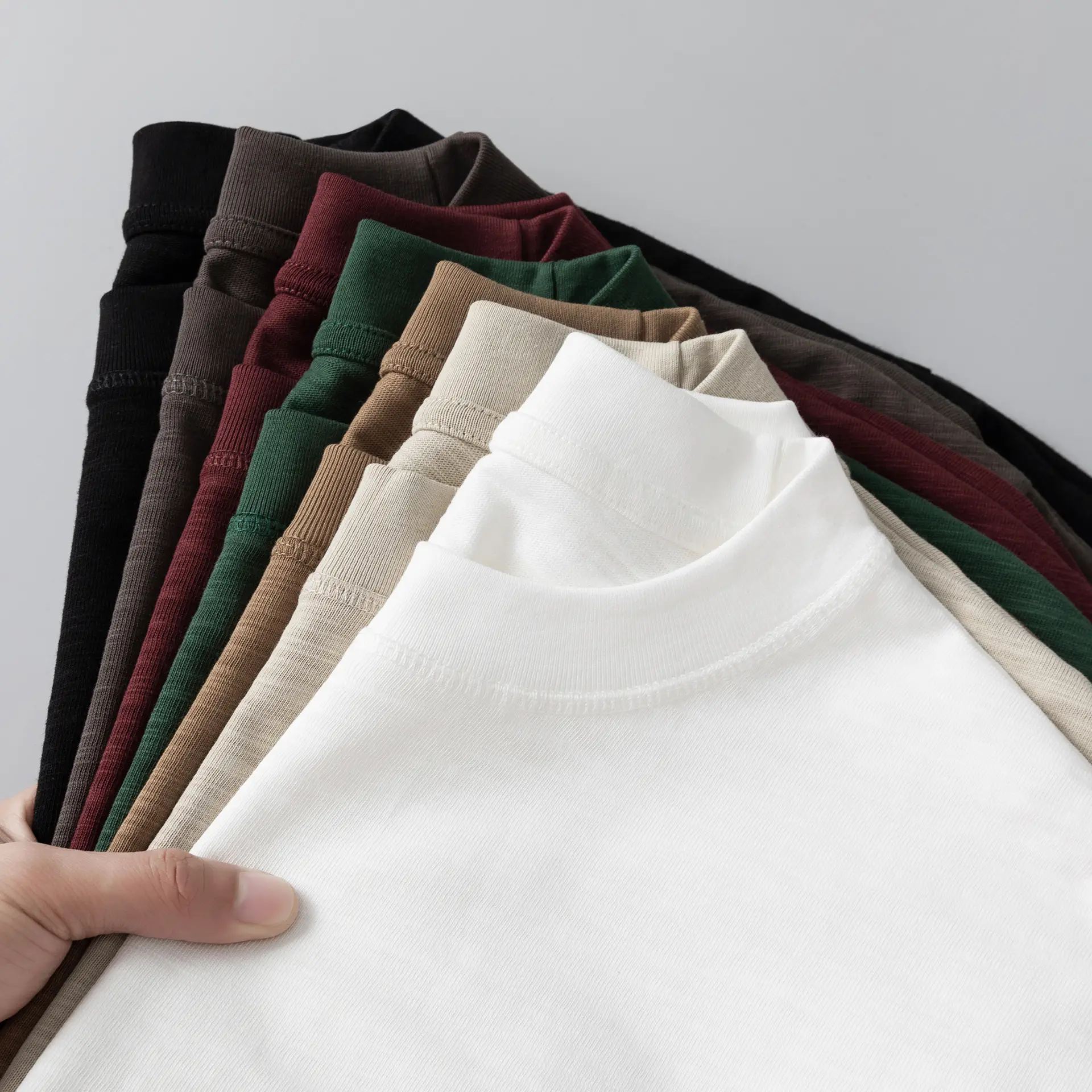 Men Loose T-Shirt Bamboo Cotton Brown Short Sleeve - Image 9
