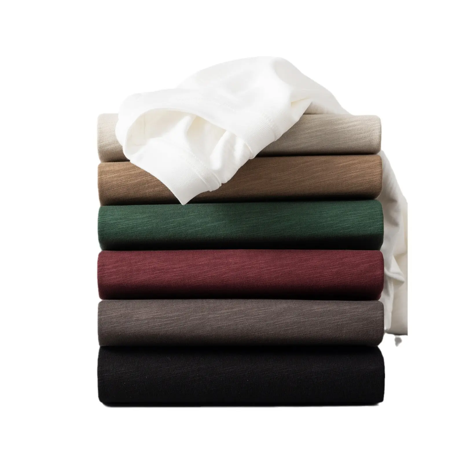 Men Loose T-Shirt Bamboo Cotton Brown Short Sleeve - Image 12