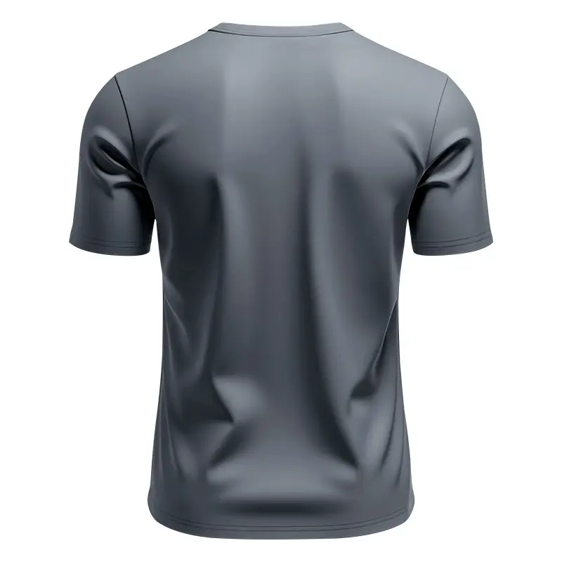 Men V Neck T-Shirt Olive Green Summer Loose Fit — feature 32