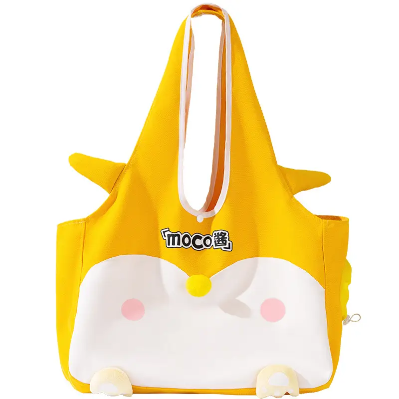 Cute Cat Canvas Bag Yellow 15L Spring Summer - Image 6