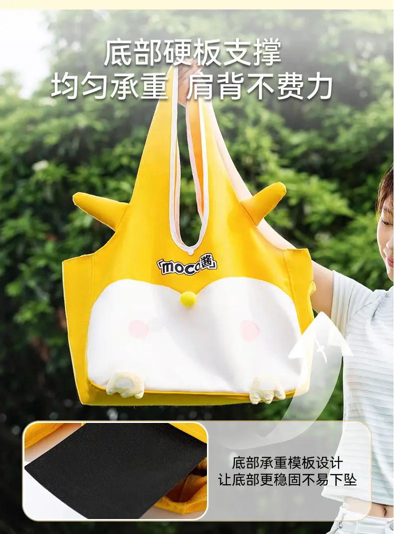 Cute Cat Canvas Bag Yellow 15L Spring Summer — feature 8