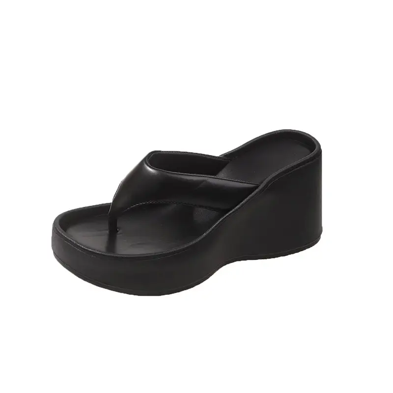 Women's 2024 Clip Sandals White Black Silver Wedge Flip Flops - Image 2