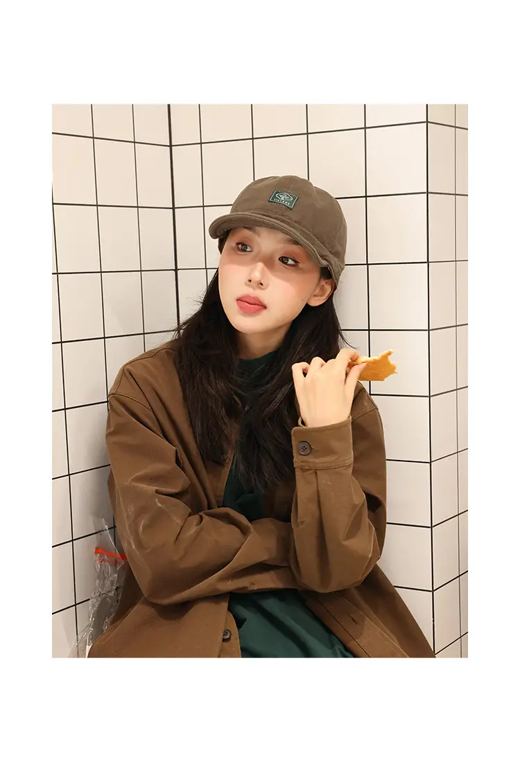 Women Brown Vintage Cap Summer Hat Big Head 2024 — feature 8