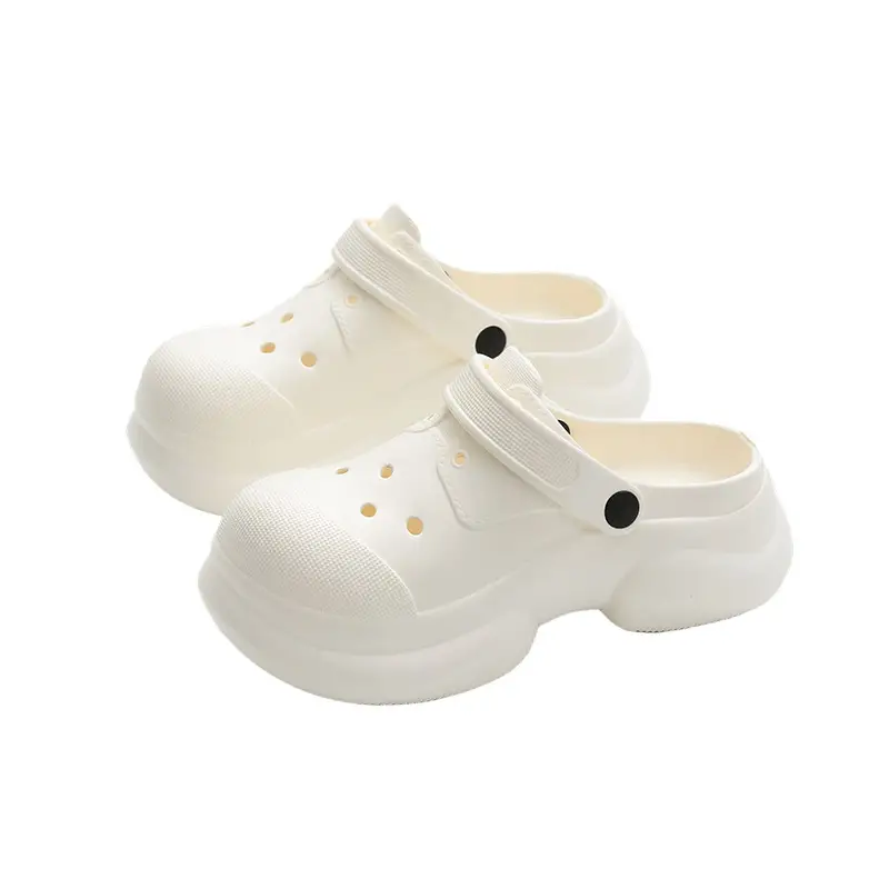 Women's White Thick Sole Round Toe Slippers Summer - Image 7