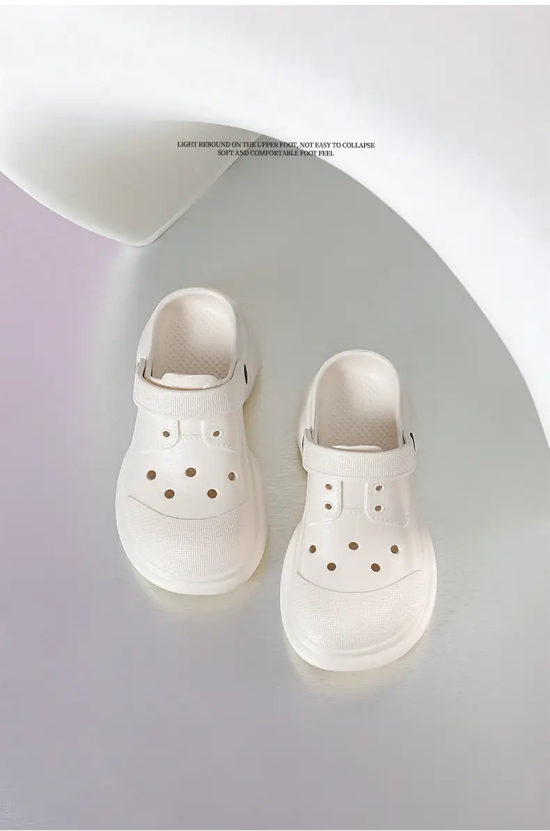 Women's White Thick Sole Round Toe Slippers Summer — feature 11