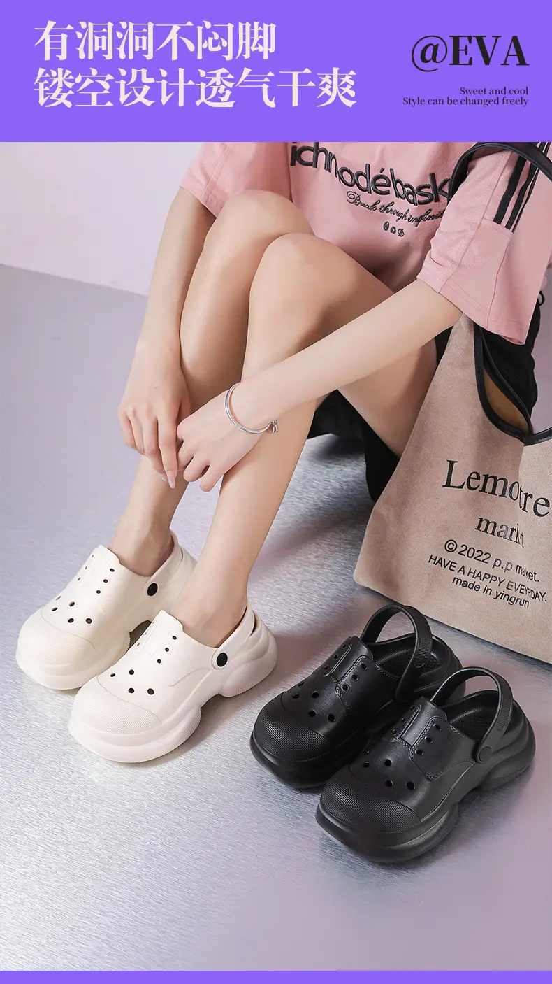 Women's White Thick Sole Round Toe Slippers Summer — feature 5