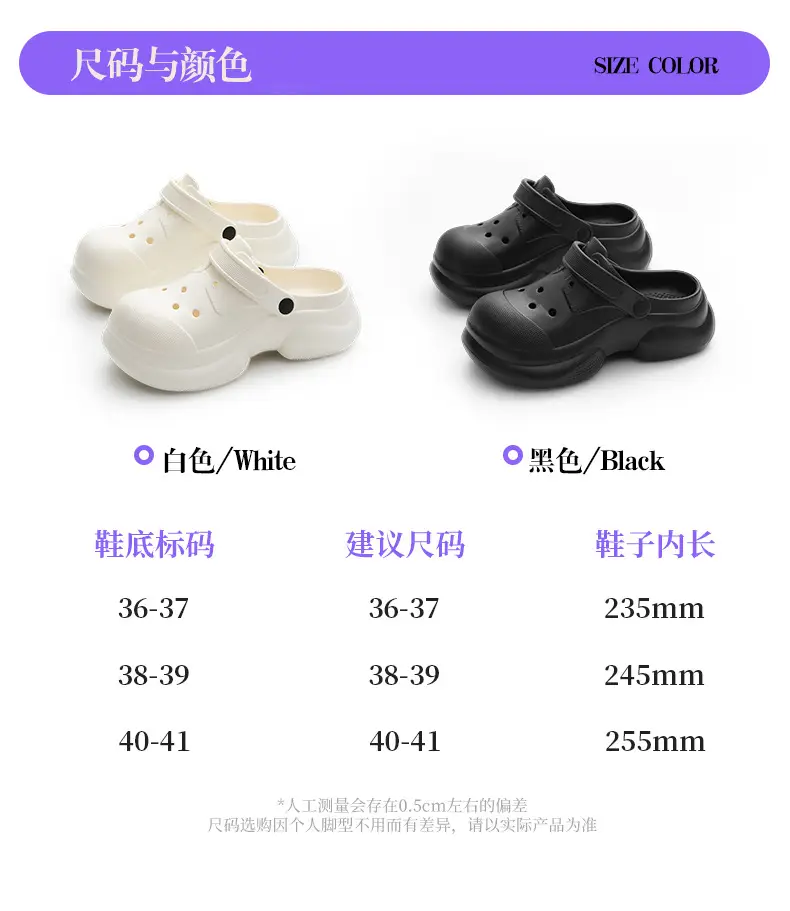 Women's White Thick Sole Round Toe Slippers Summer — feature 7