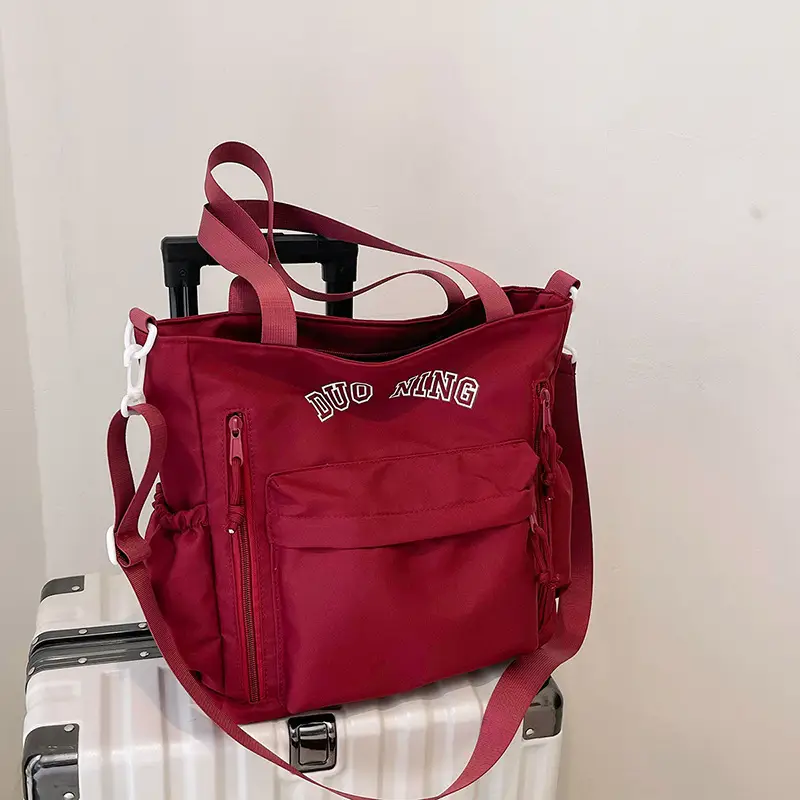 Korean Women's Large Capacity Shoulder Messenger Bag Beige 2024 - Image 8
