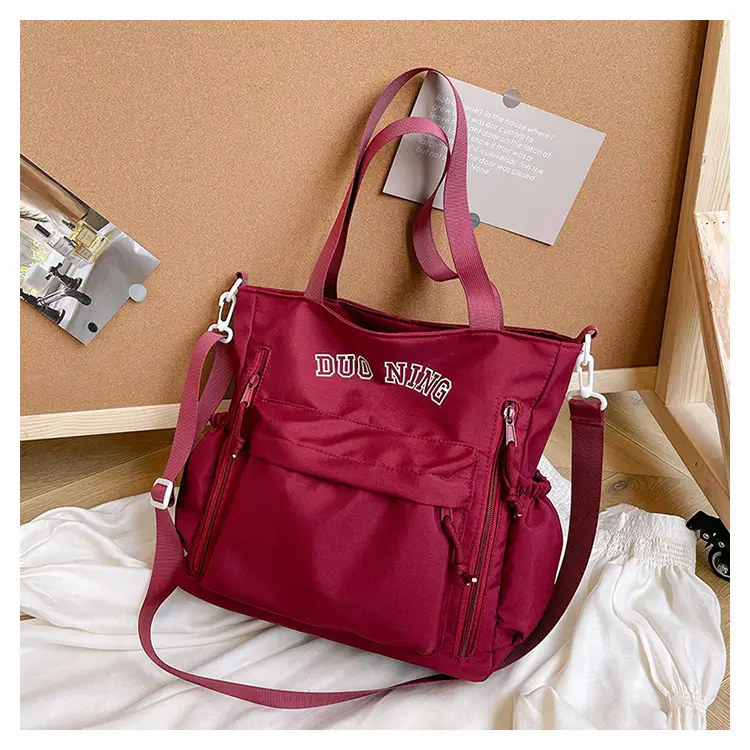 Korean Women's Large Capacity Shoulder Messenger Bag Beige 2024 — feature 22