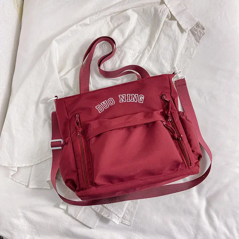 Korean Women's Large Capacity Shoulder Messenger Bag Beige 2024 - Image 4